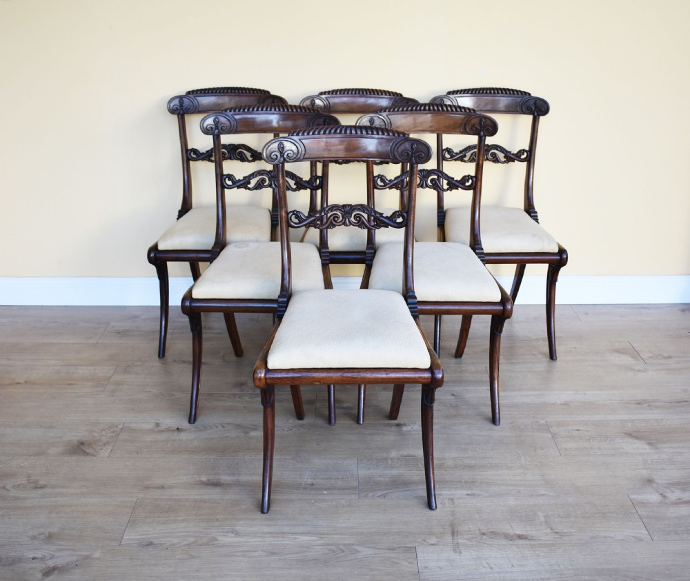 Set of 6 Regency Rosewood Dining Chairs