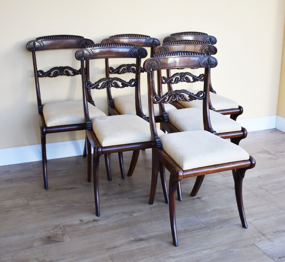 Set of 6 Regency Rosewood Dining Chairs View II