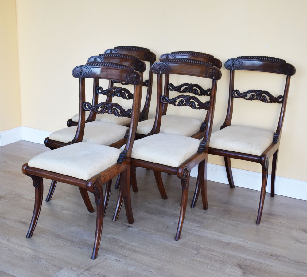 Set of 6 Regency Rosewood Dining Chairs View III