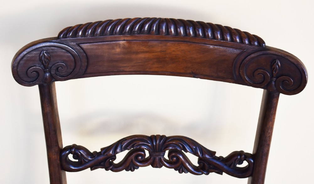 Set of 6 Regency Rosewood Dining Chairs View XII