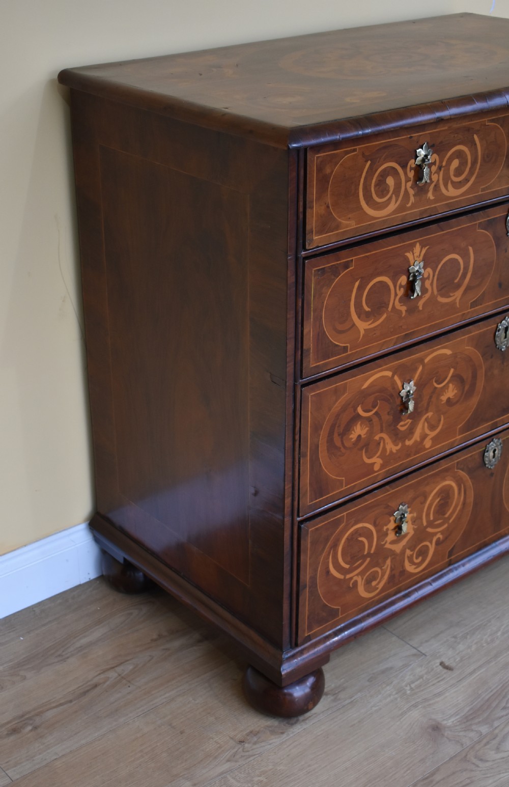George III Walnut & Marquetry Chest of Drawers View VI