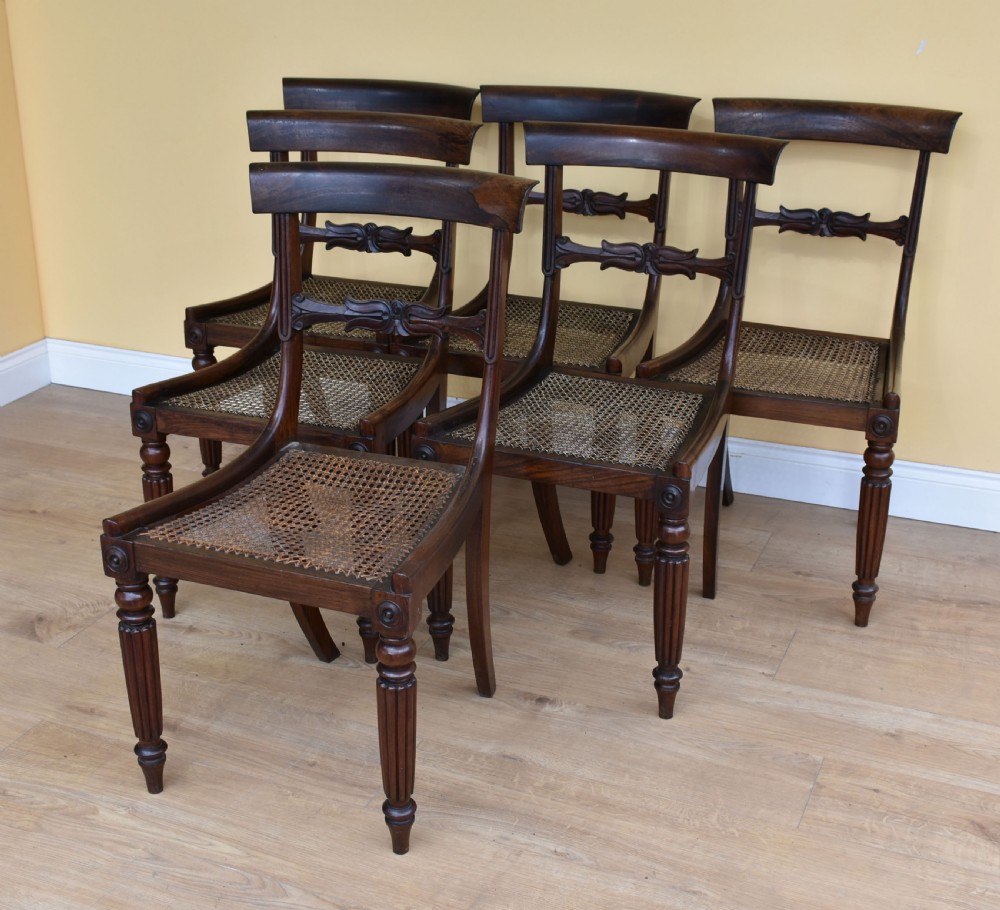 Set of 6 William IV Rosewood Dining Chairs