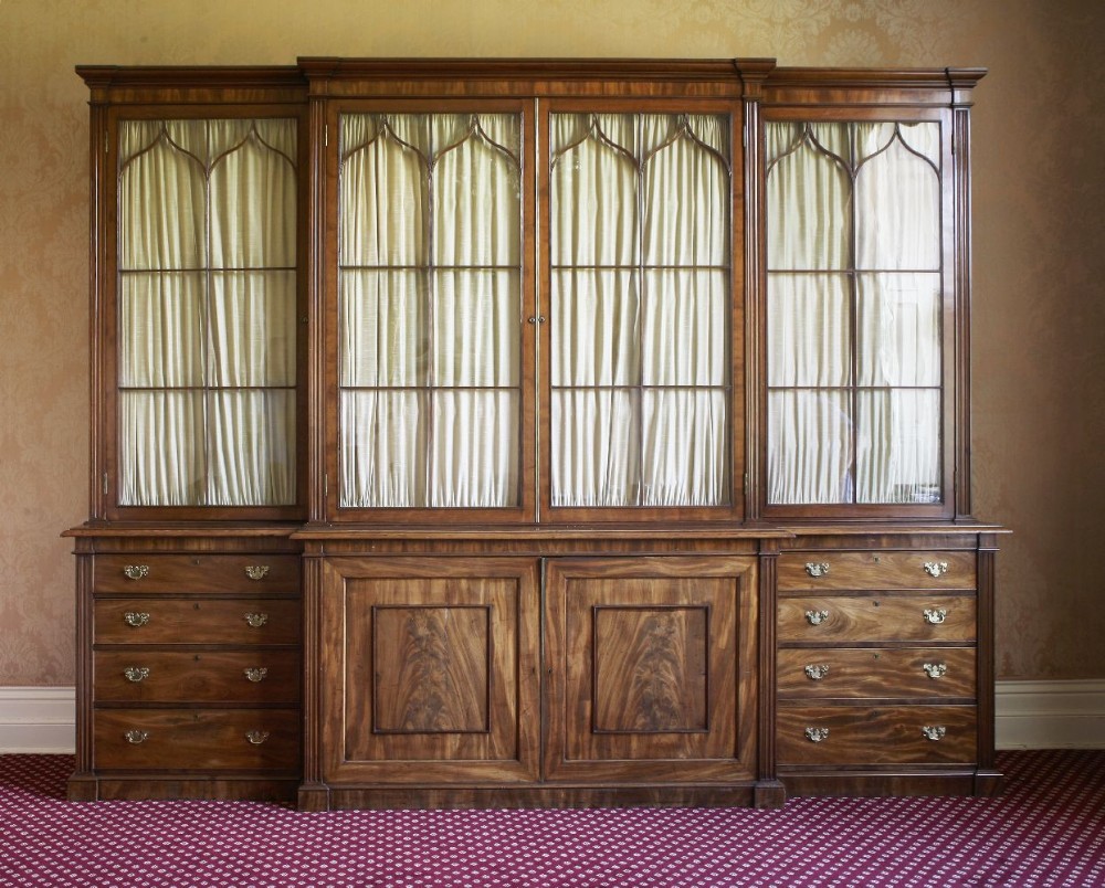 George III Mahogany Breakfront Bookcase