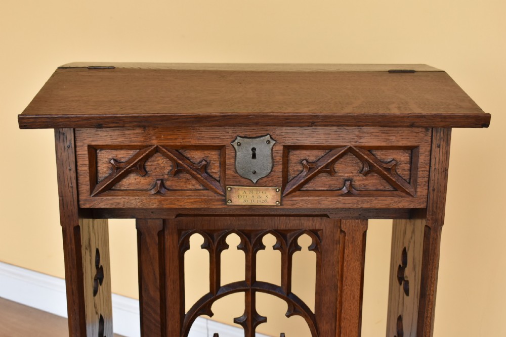 Victorian Oak Church Praying Lectern-reading stand View VI
