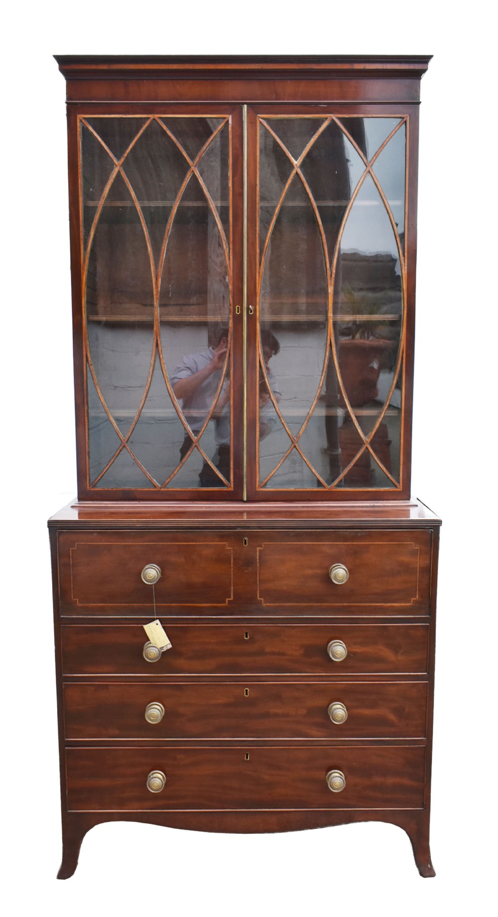 George III Mahogany Secretaire Bookcase