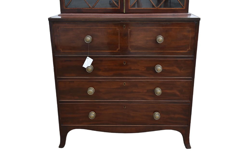 George III Mahogany Secretaire Bookcase View IV