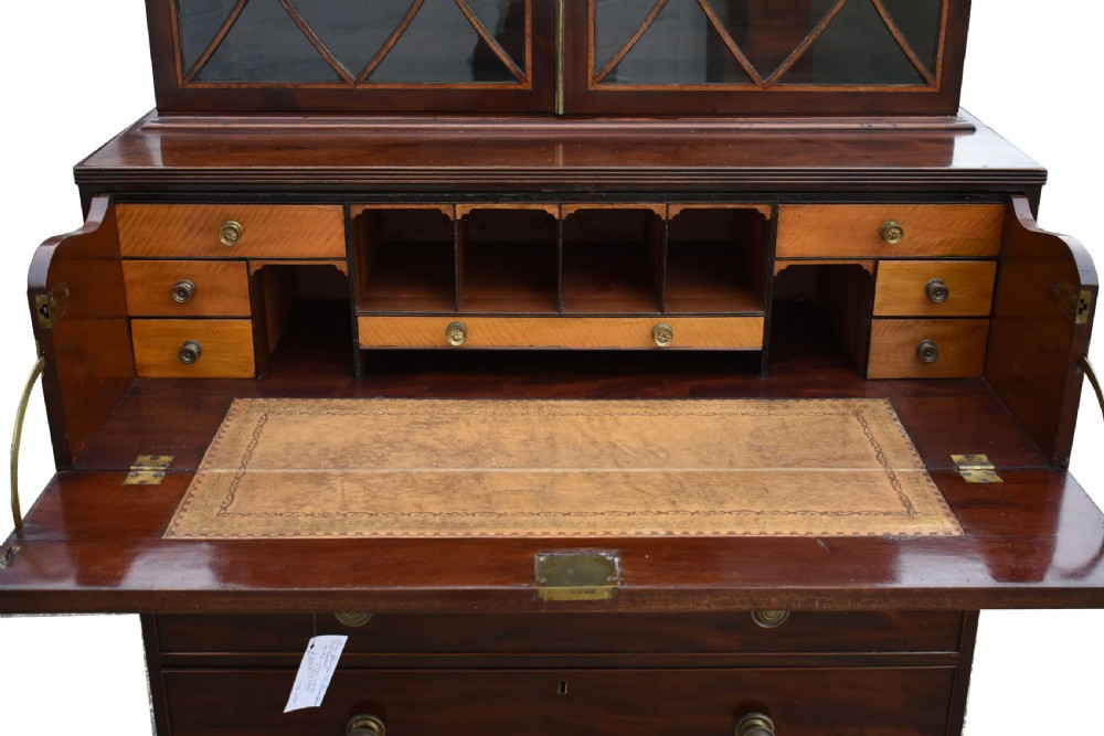 George III Mahogany Secretaire Bookcase View V