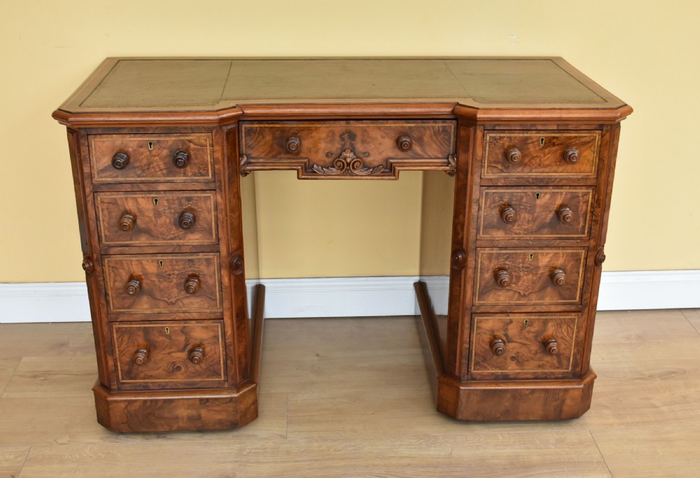 Pair of Victorian Burr Walnut Desks View III