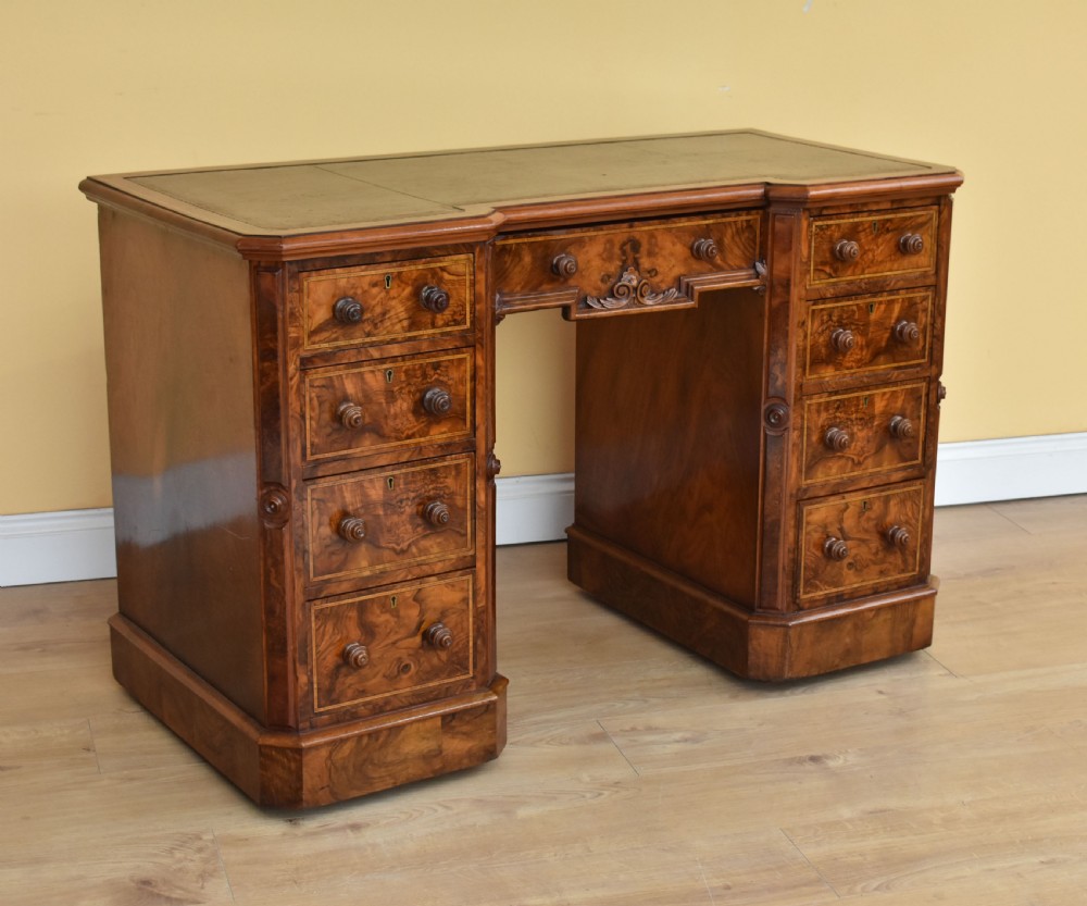 Pair of Victorian Burr Walnut Desks View IV