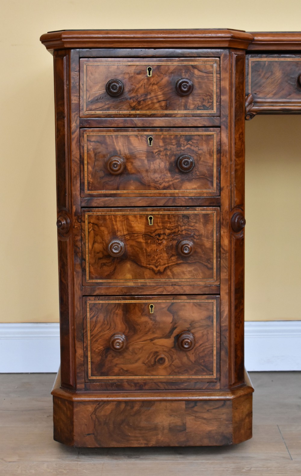 Pair of Victorian Burr Walnut Desks View V