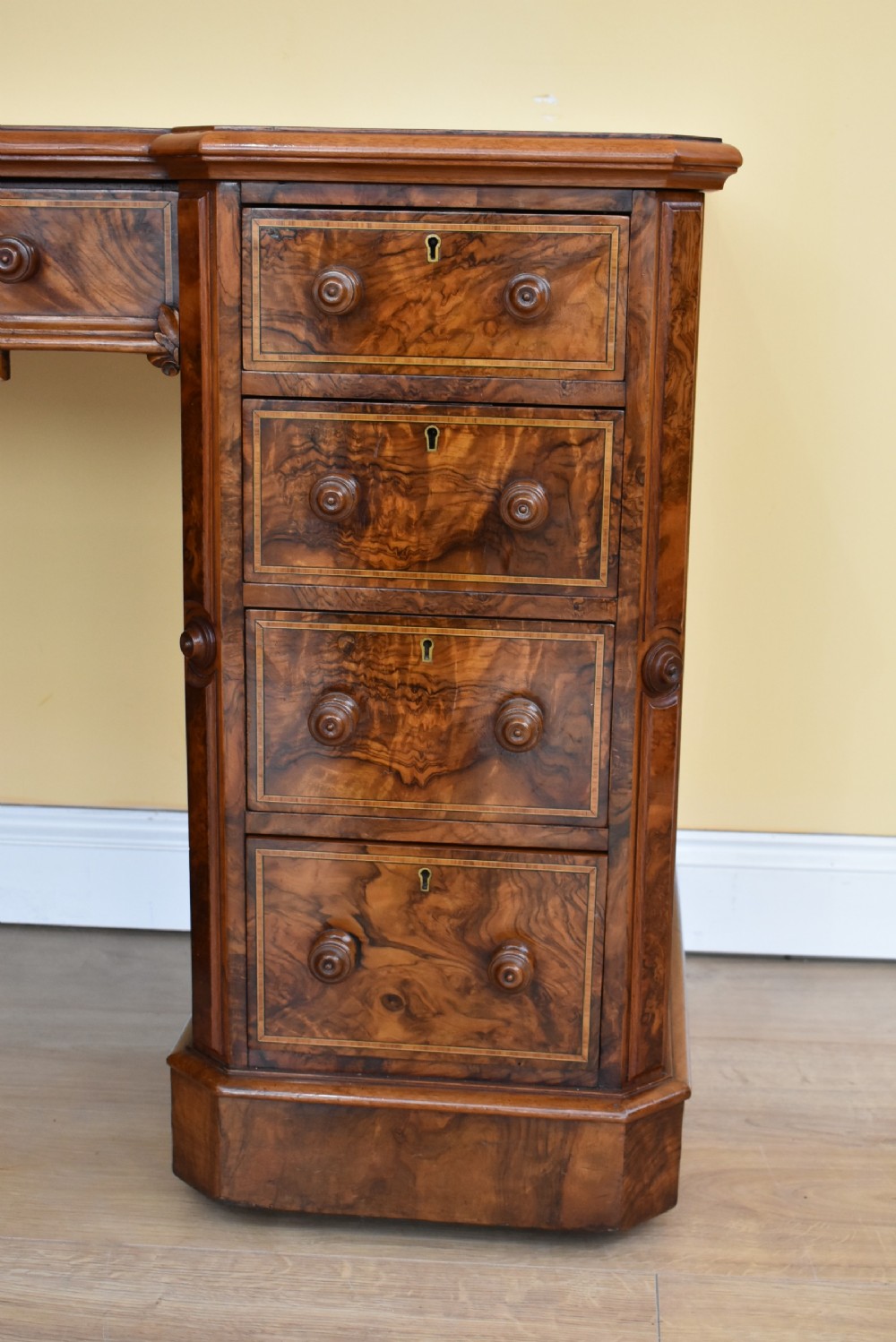 Pair of Victorian Burr Walnut Desks View VII