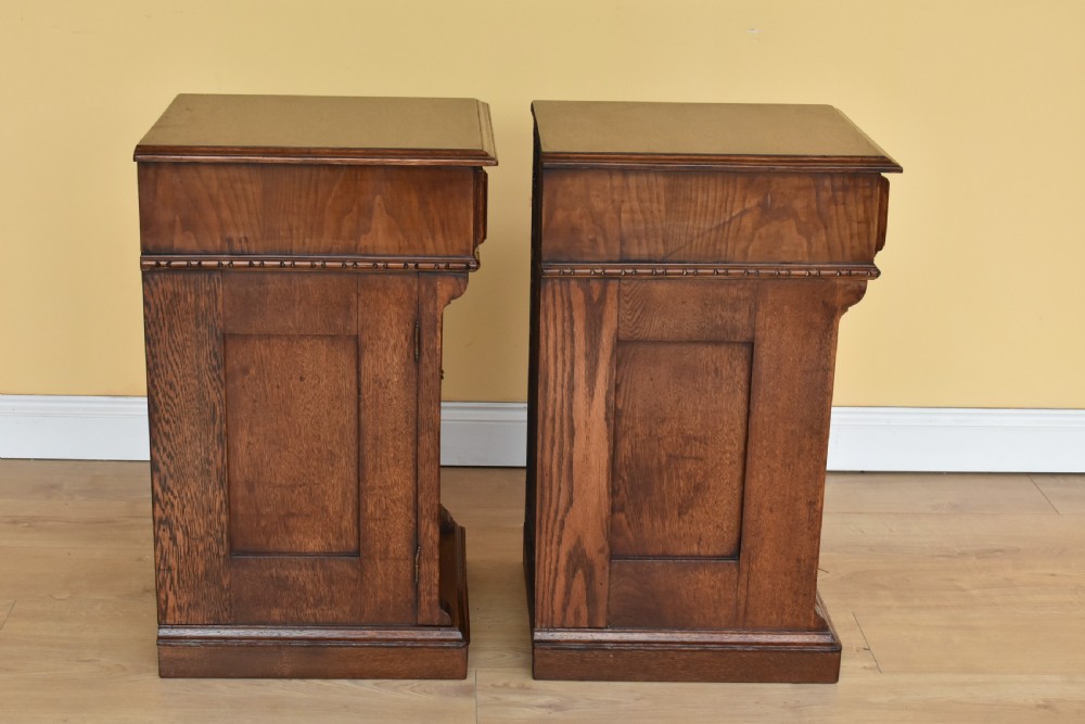 Pair Victorian Oak Carved Bedside Cupboards View VIII