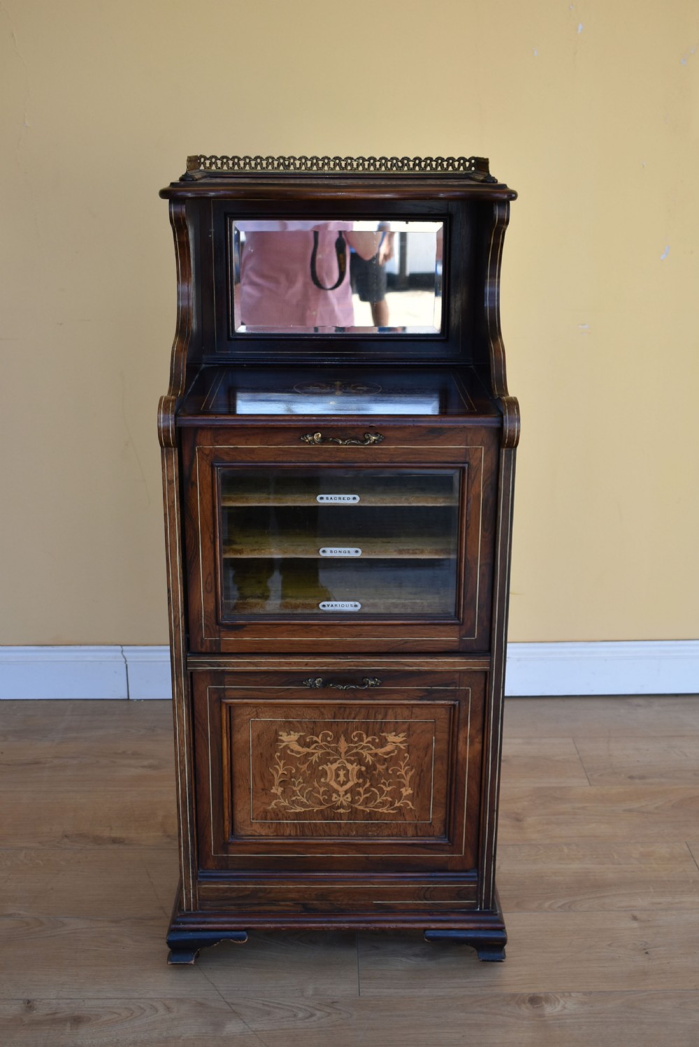 Edwardian Rosewood Inlaid Music Cabinet View II