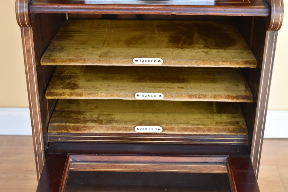 Edwardian Rosewood Inlaid Music Cabinet View VII
