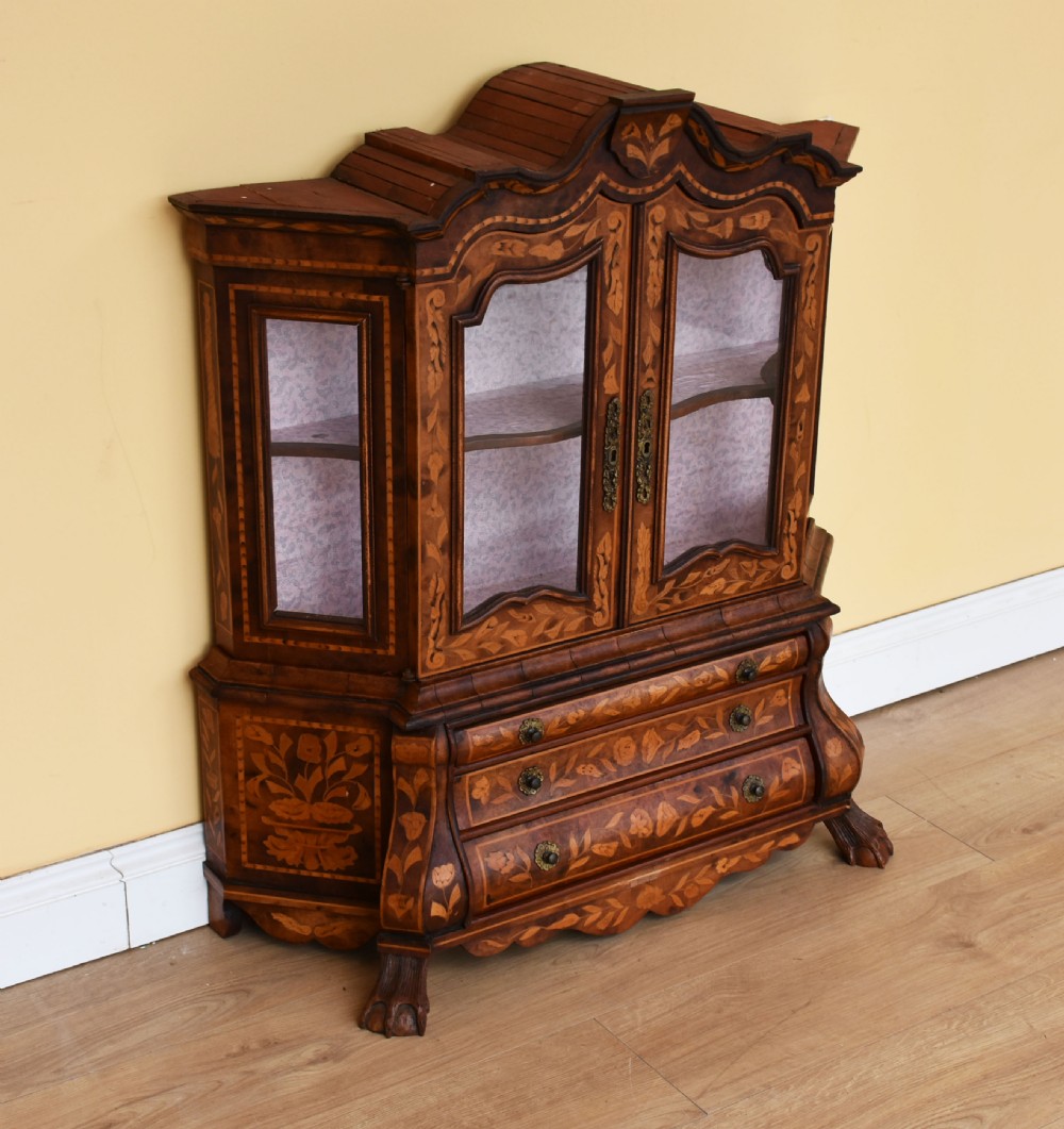 Miniature Dutch Marquetry Vitrine View III