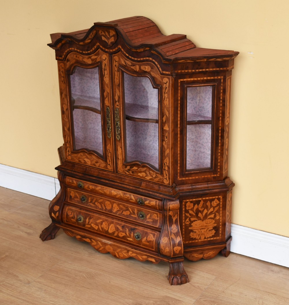 Miniature Dutch Marquetry Vitrine View V