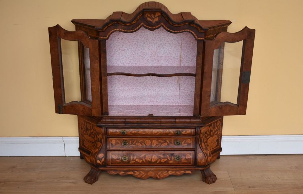 Miniature Dutch Marquetry Vitrine View VII