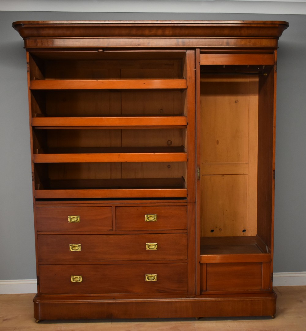 Victorian Mahogany Triple Wardrobe View II