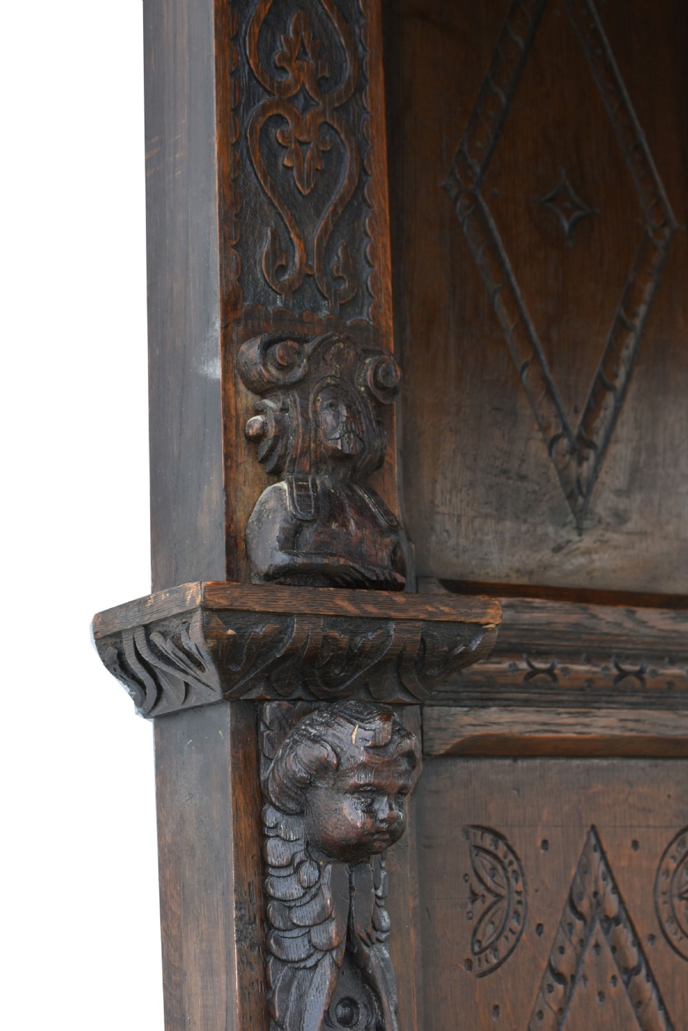 17th Century Elizabethan Carved Oak Four Poster Bed View VI