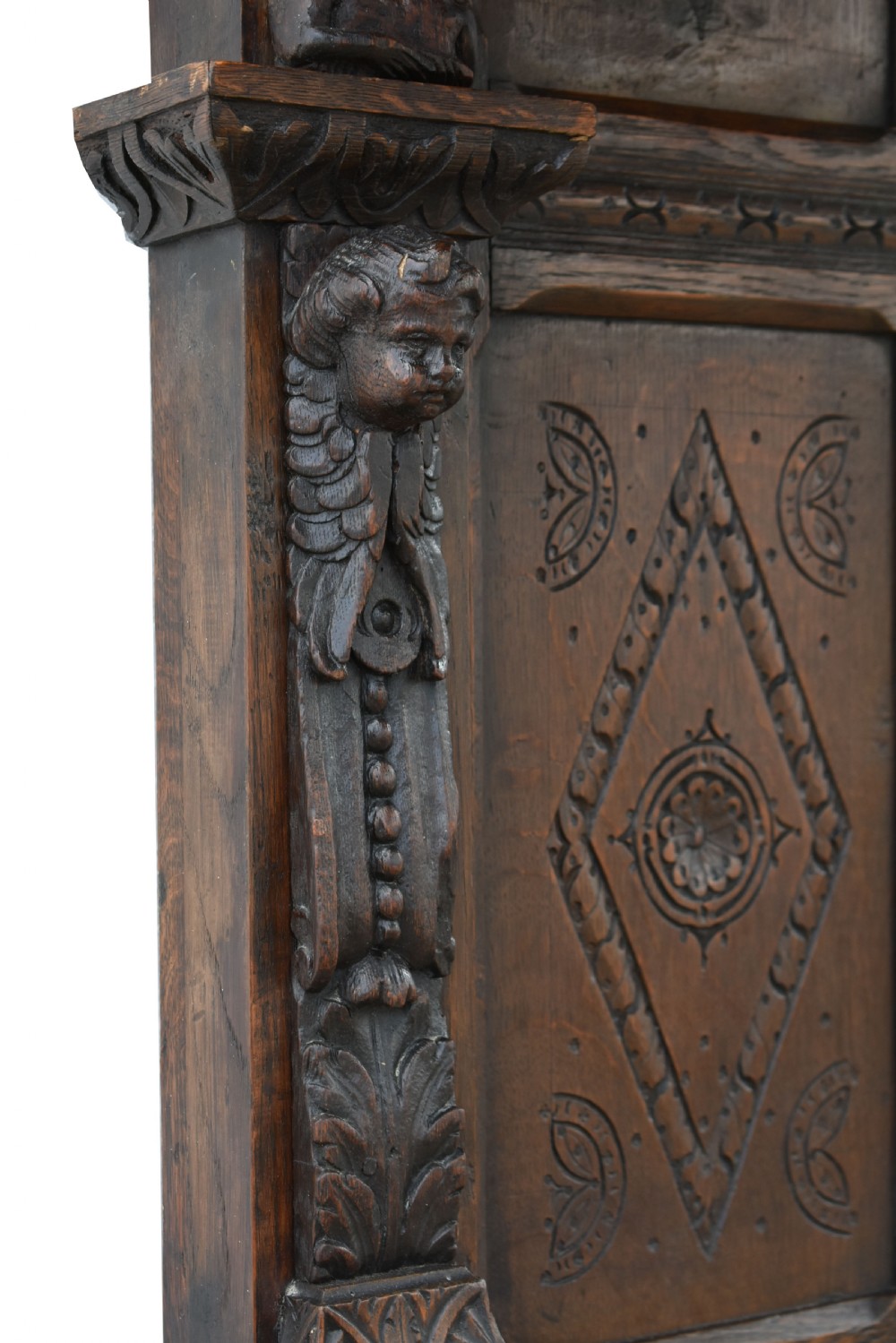 17th Century Elizabethan Carved Oak Four Poster Bed View VII