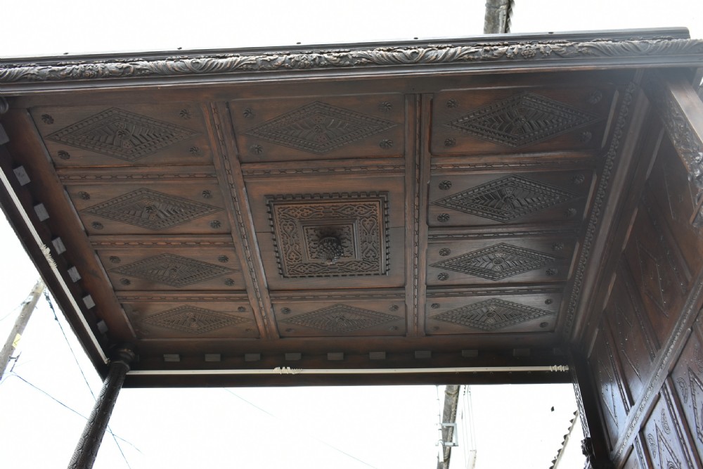 17th Century Elizabethan Carved Oak Four Poster Bed View XIII