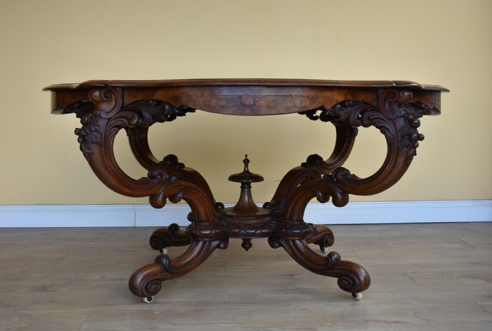 Victorian Burr Walnut Inlaid Centre Table View III