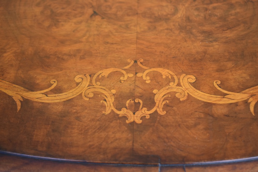 Victorian Burr Walnut Inlaid Centre Table View VIII