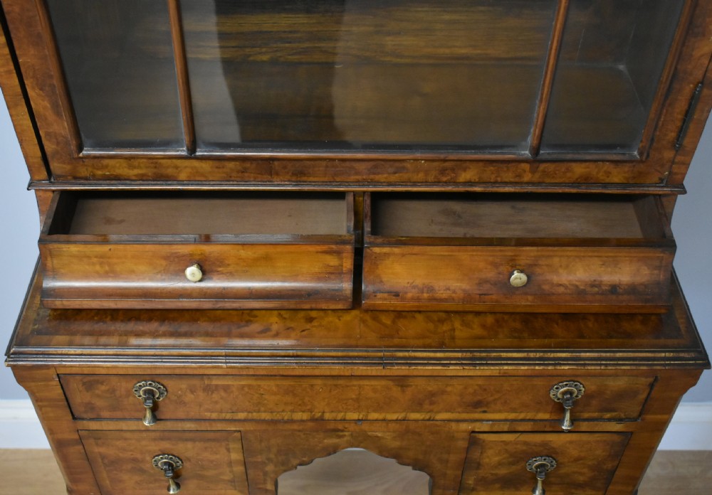 20th Century Queen Anne Style Burr Walnut Cabinet View IV