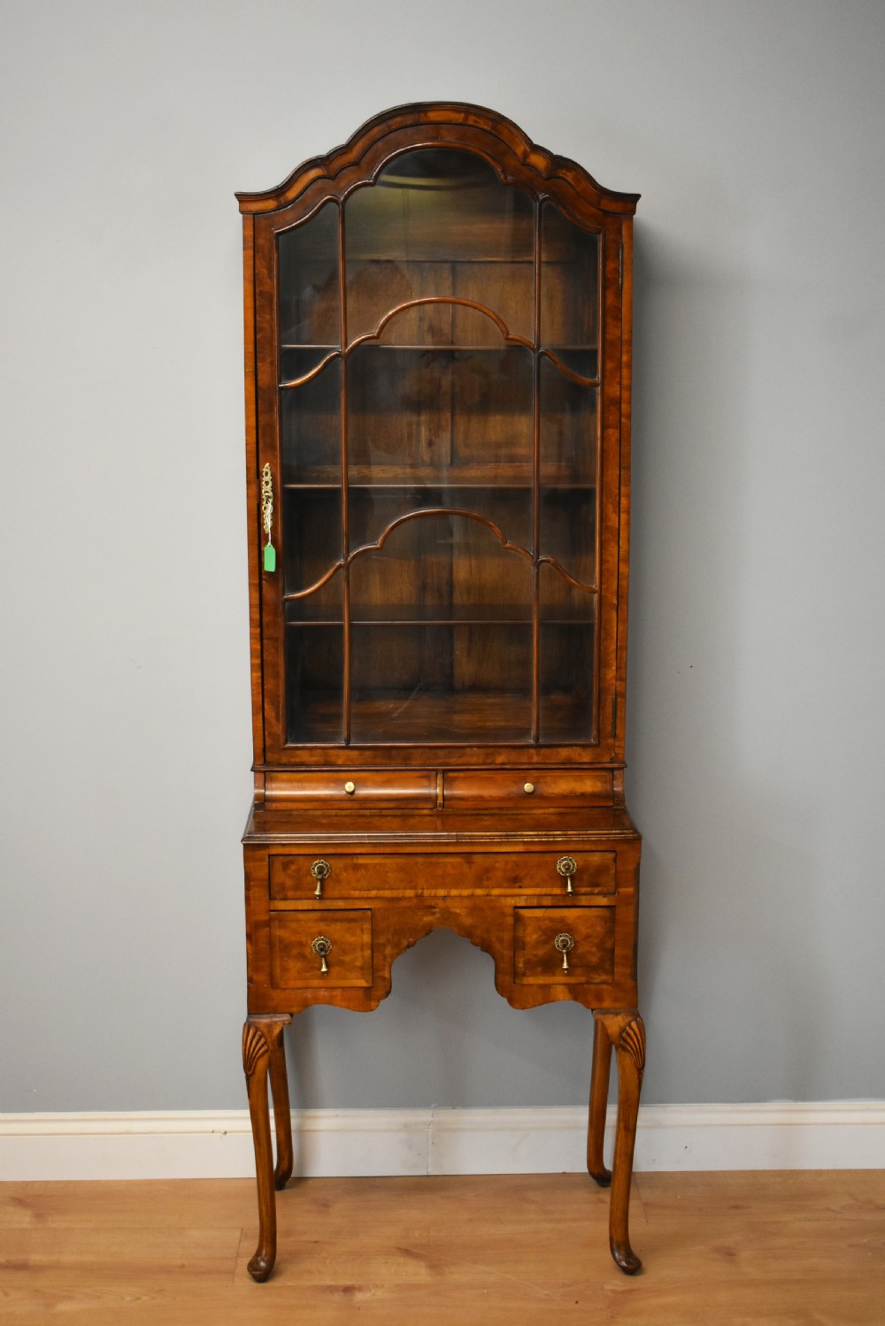 20th Century Queen Anne Style Burr Walnut Cabinet View V