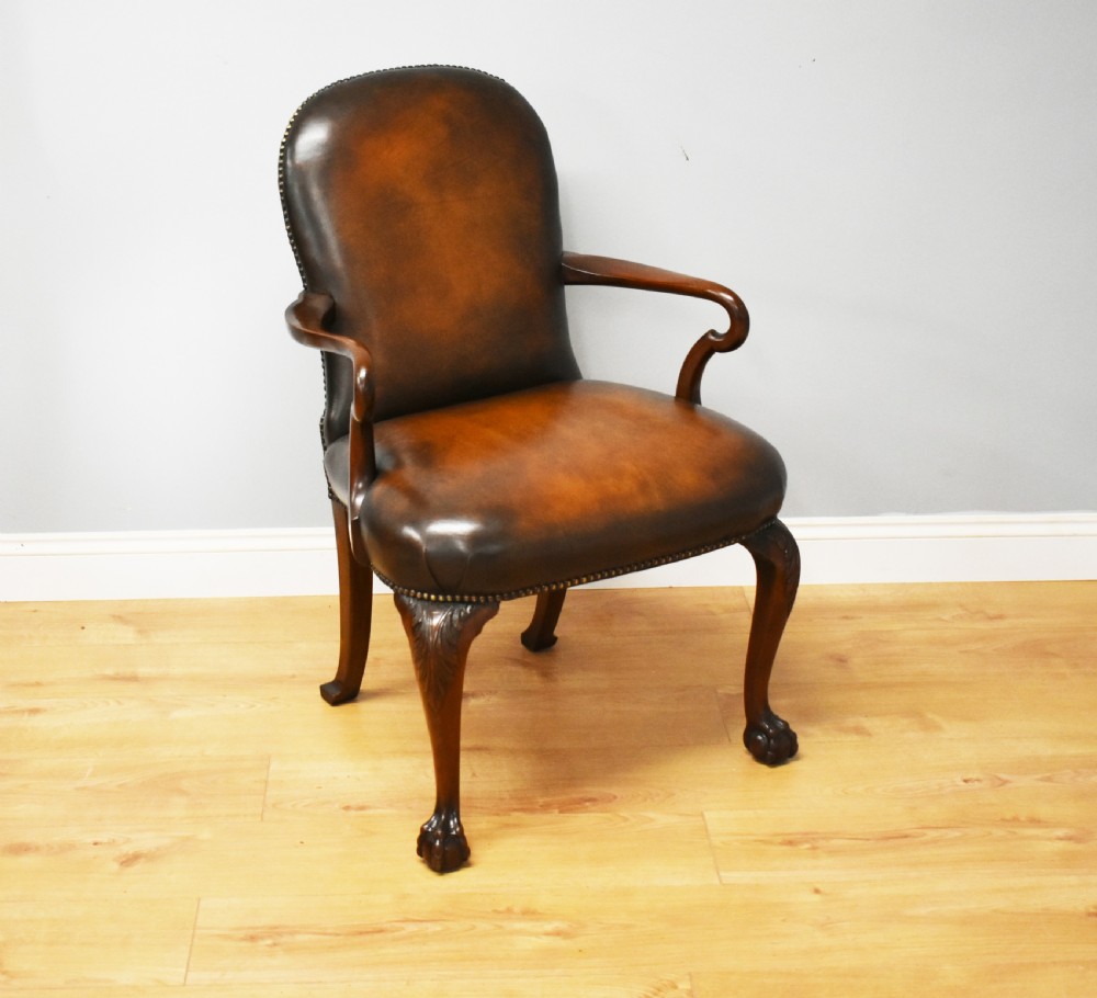 20th Century George III Style Leather Armchair