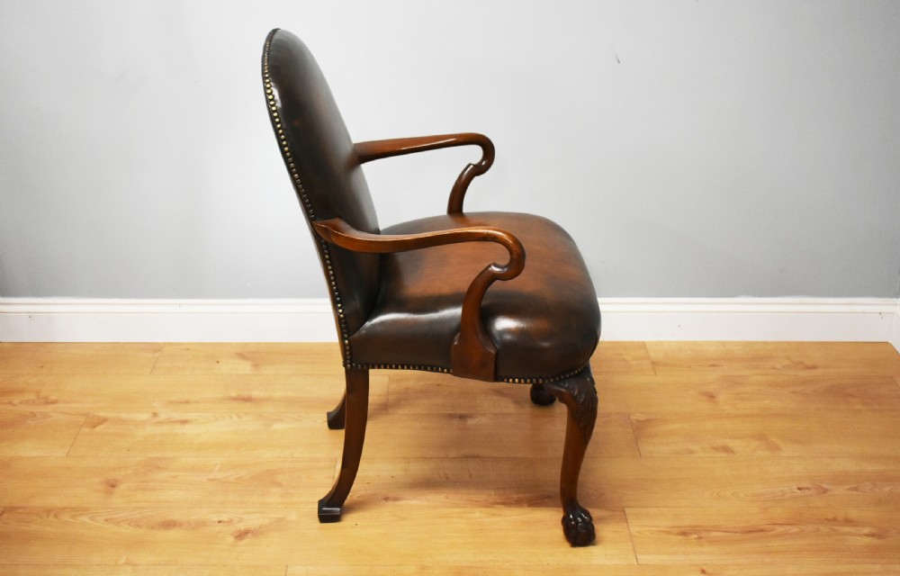 20th Century George III Style Leather Armchair View II