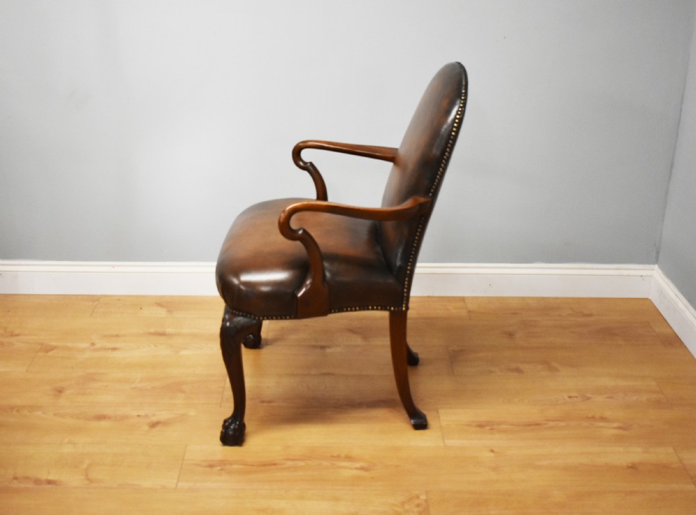 20th Century George III Style Leather Armchair View IV