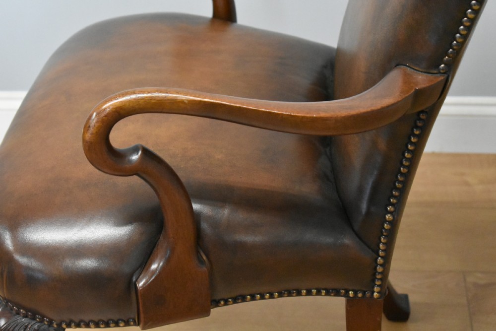 20th Century George III Style Leather Armchair View VI