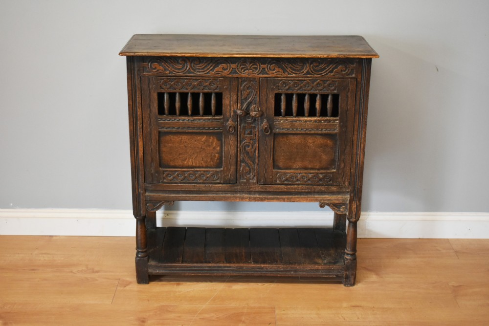Small 20th Century Carved Oak Sideboard View II