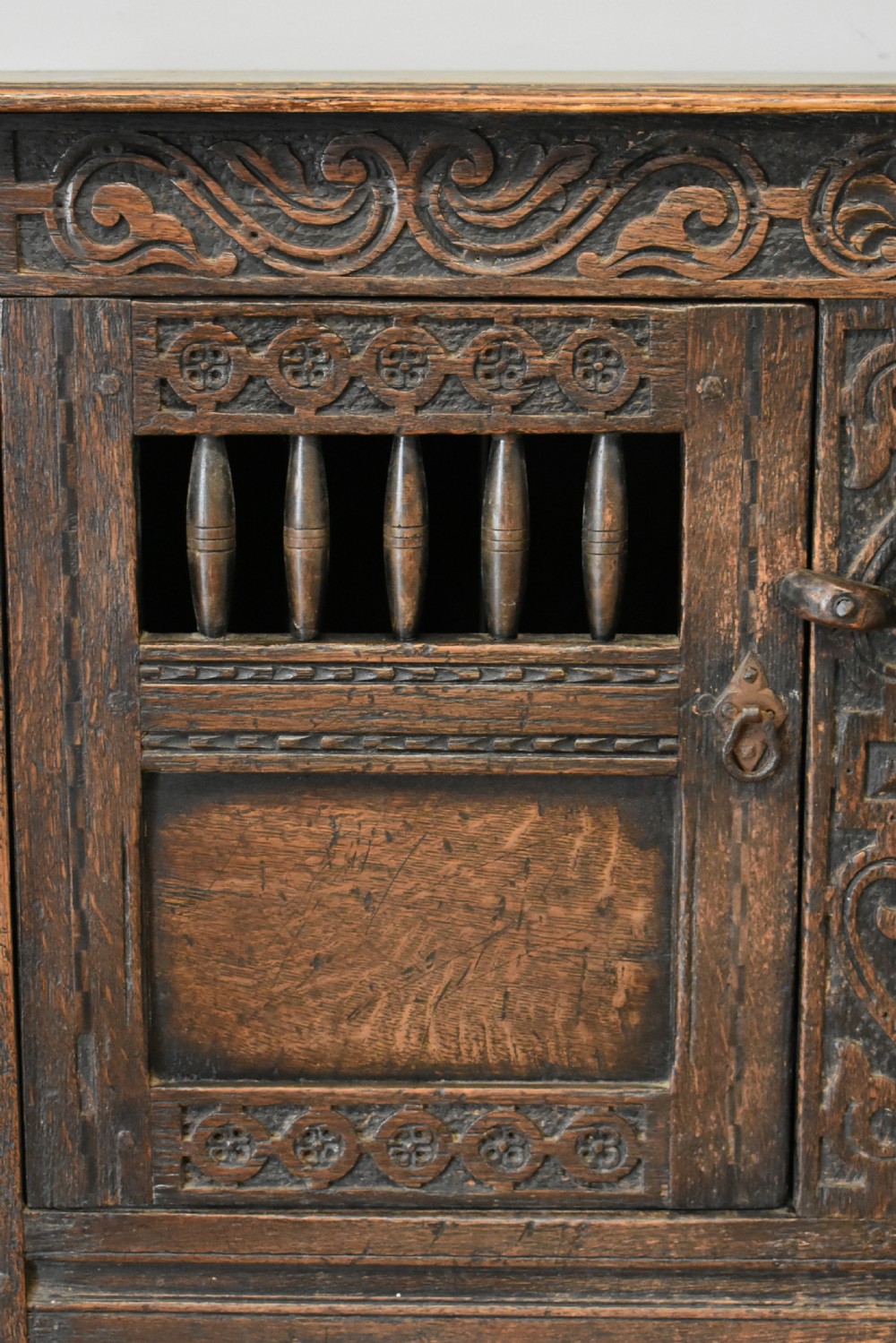 Small 20th Century Carved Oak Sideboard View III