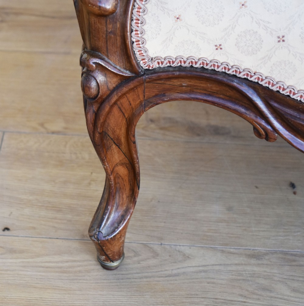 19th Century Pair of Victorian Rosewood Armchairs View IX