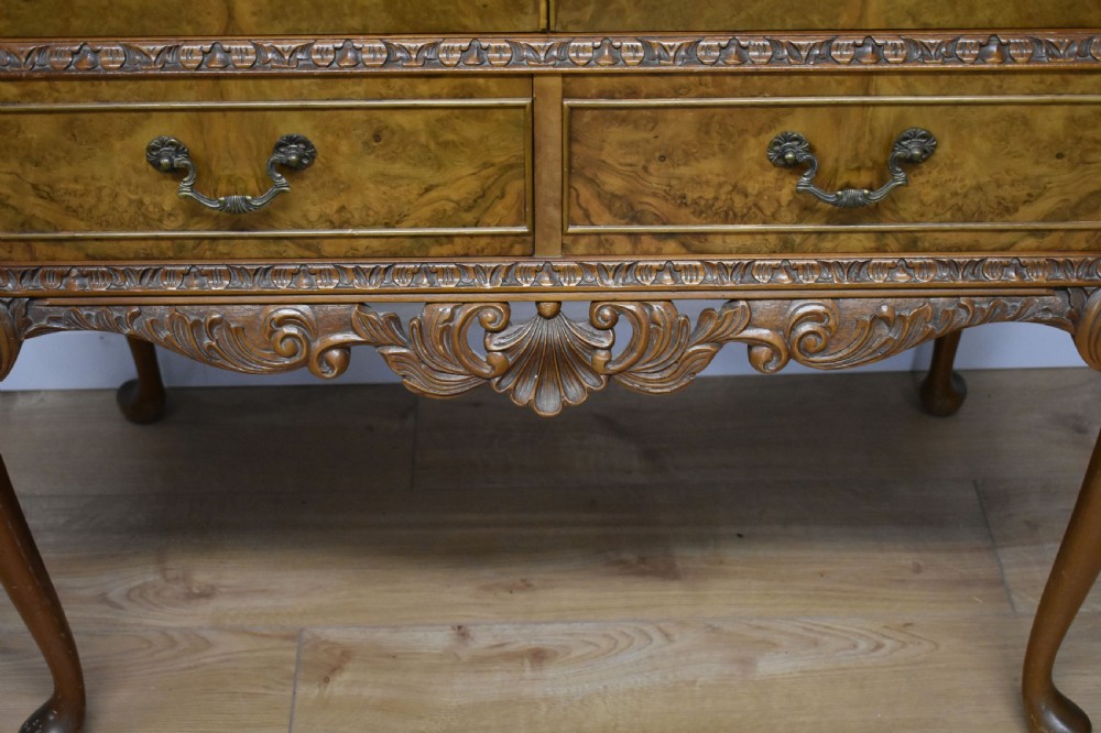 20th Century Queen Anne Style Burr Walnut Cocktail Cabinet View III