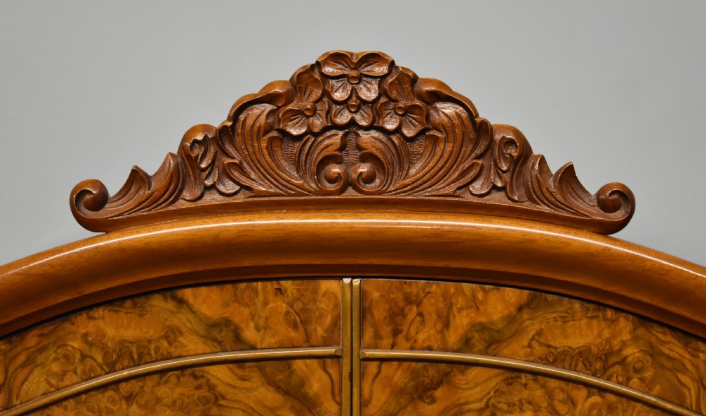 20th Century Queen Anne Style Burr Walnut Cocktail Cabinet View IV