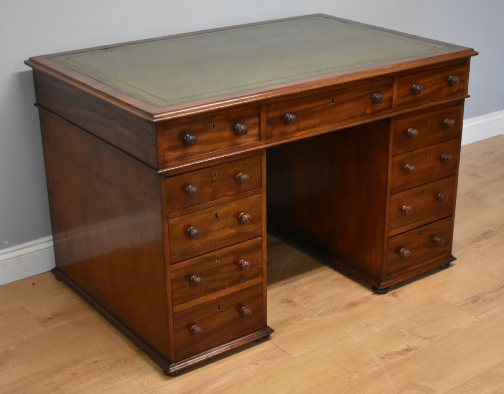 Small 19th Century Victorian Mahogany Partners Desk View IV