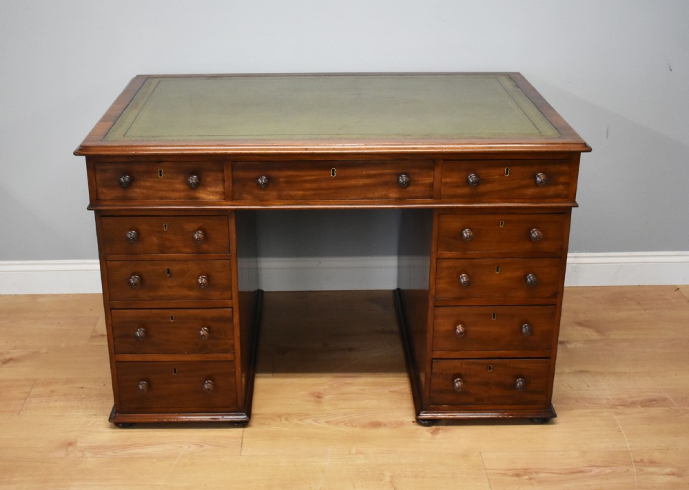 Small 19th Century Victorian Mahogany Partners Desk View V