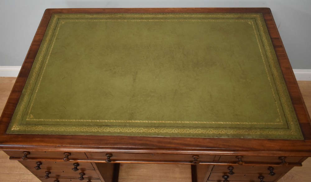 Small 19th Century Victorian Mahogany Partners Desk View VI