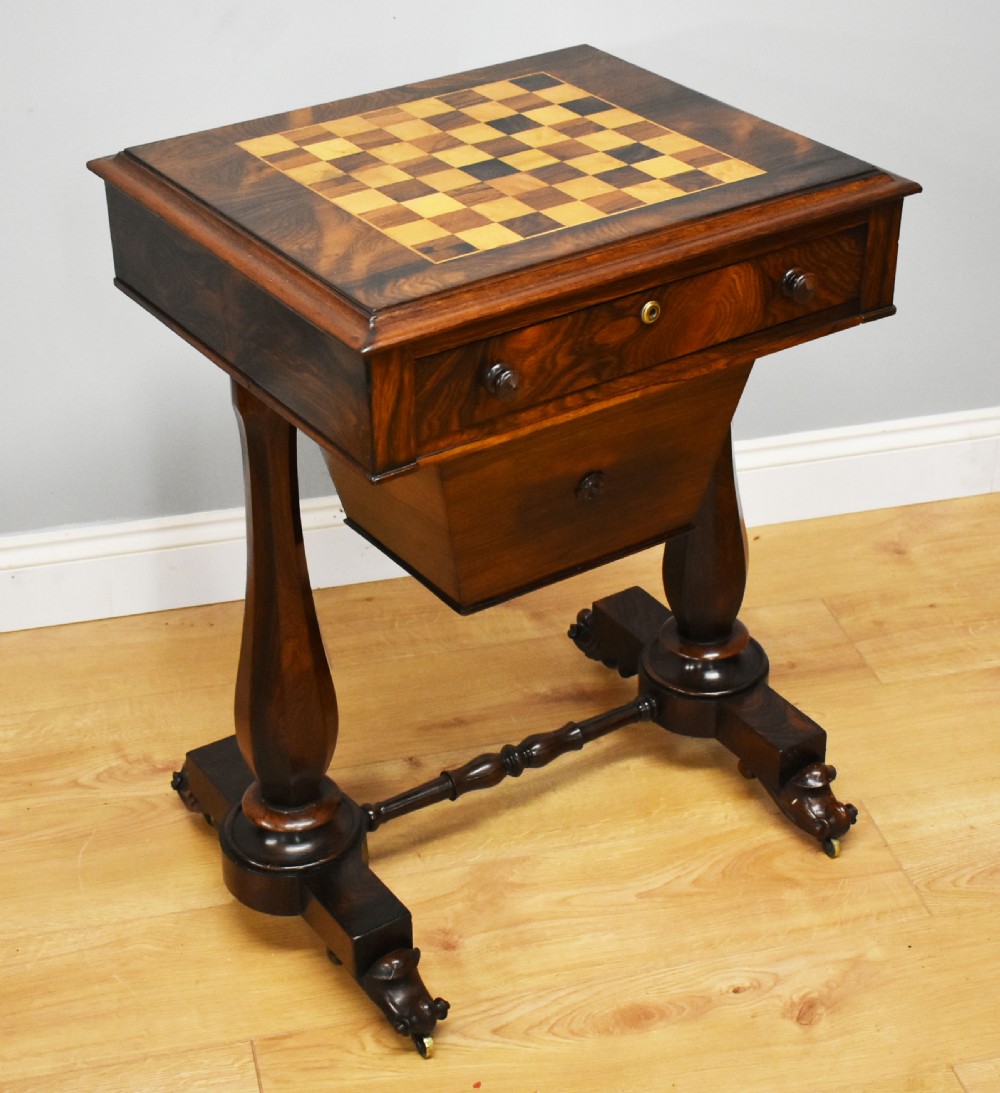19th Century William IV Rosewood Games Table
