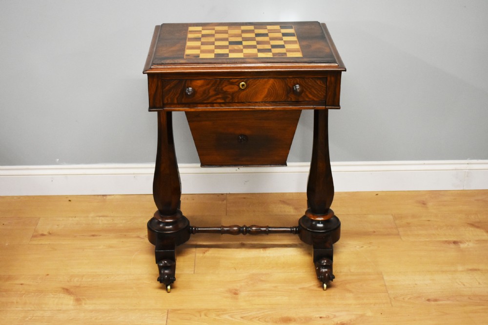 19th Century William IV Rosewood Games Table View II