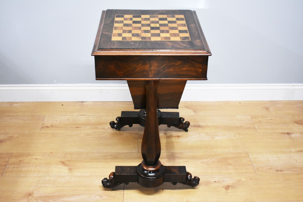 19th Century William IV Rosewood Games Table View III
