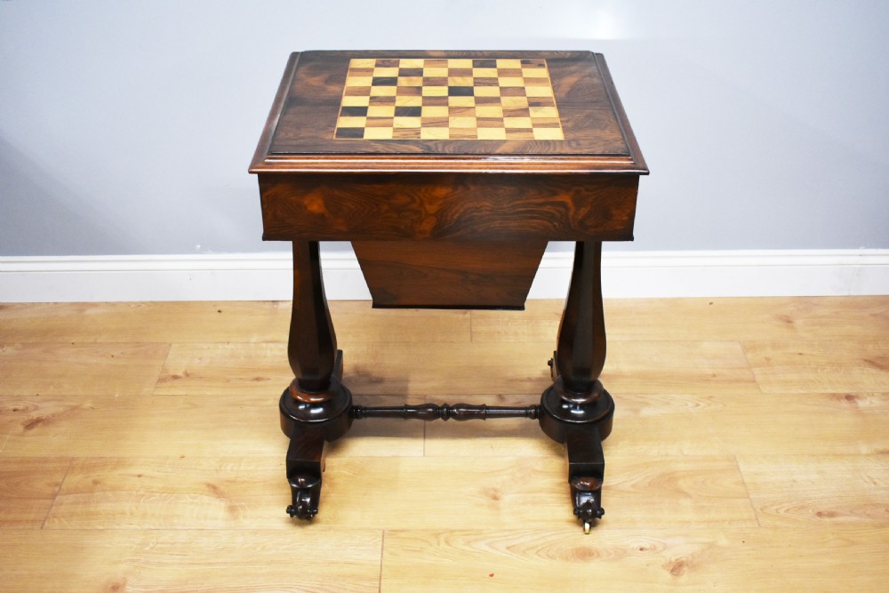 19th Century William IV Rosewood Games Table View V