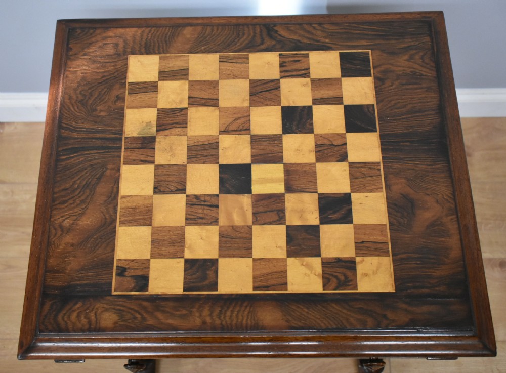 19th Century William IV Rosewood Games Table View VII