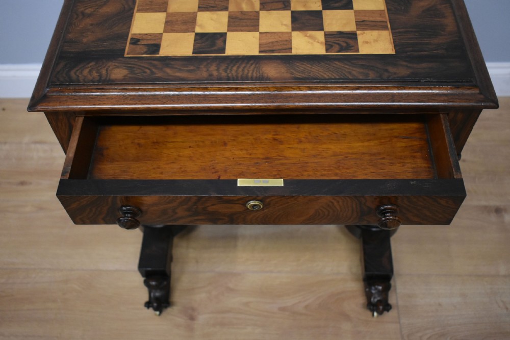 19th Century William IV Rosewood Games Table View X