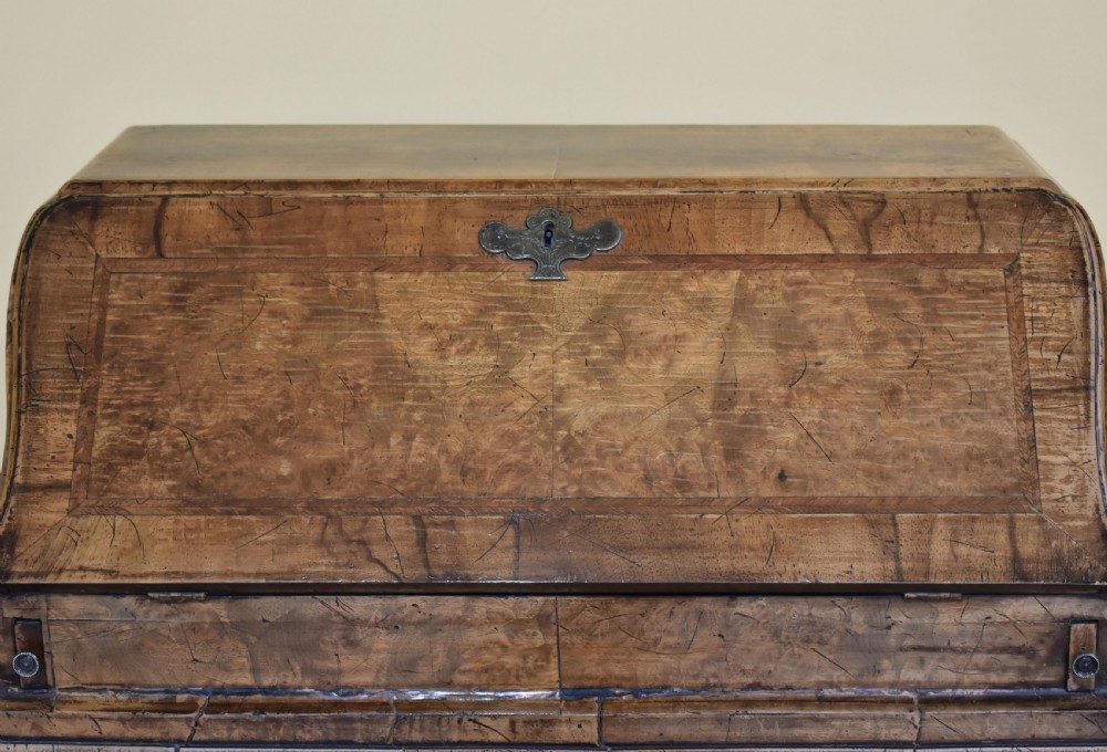 20th Century Queen Anne Revival Burr Walnut Bureau View V