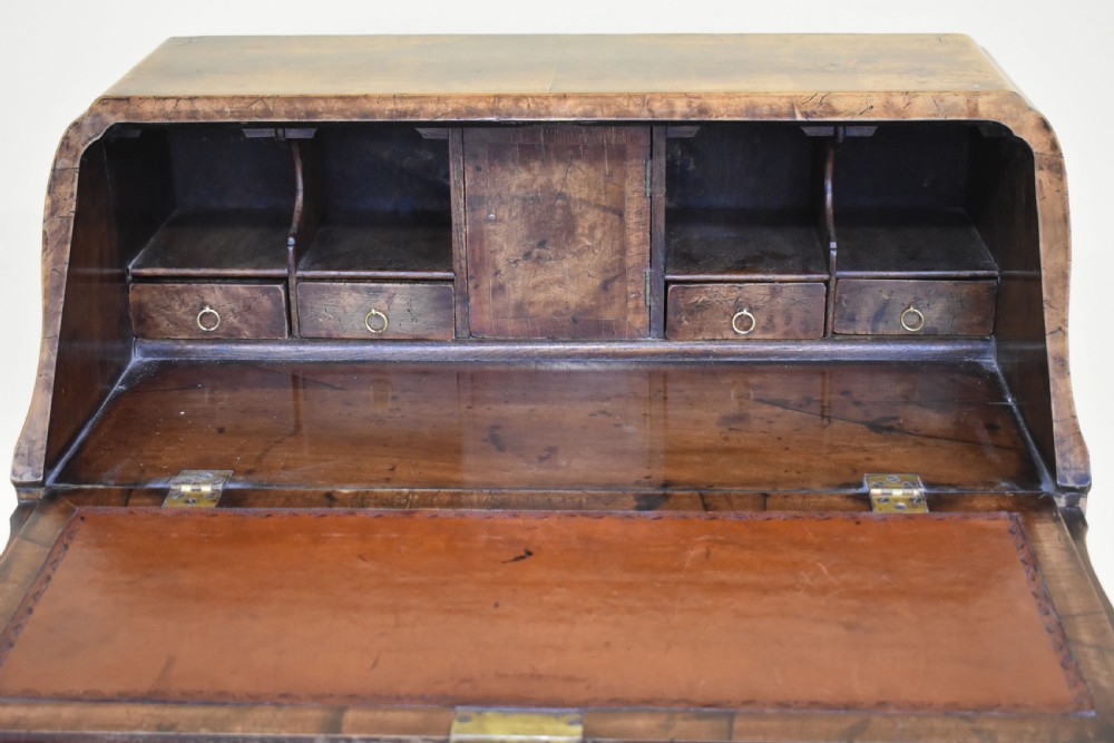 20th Century Queen Anne Revival Burr Walnut Bureau View VIII