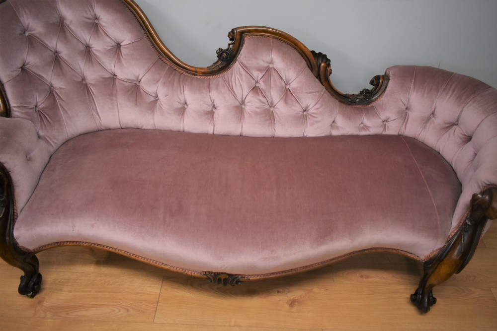Victorian Walnut chaise longue View XIV